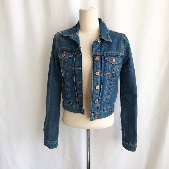 Topshop Moto Blue Denim Jacket Size 4 - Picture 2 of 11